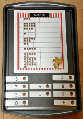 Make Ten: Acorns Cookie Sheet Activity