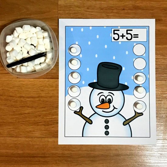 Snowman Marshmallow Math