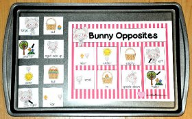 Bunny Opposites Cookie Sheet Activity