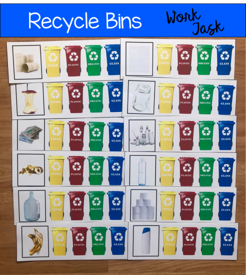 Recycle Bins Work Task (W/Real Photos)
