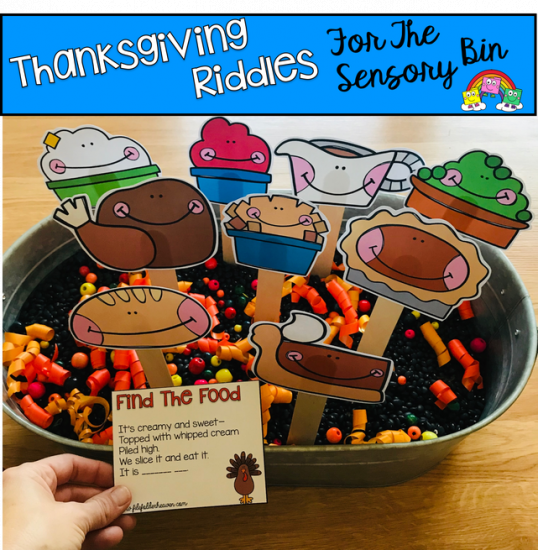 \"Find The Food\" Thanksgiving Riddles and Visuals