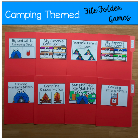 Camping Themed File Folder Games