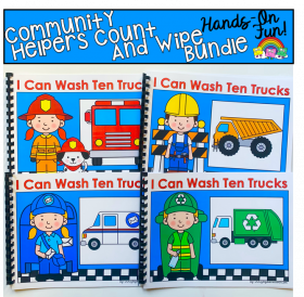 "I Can Wash Ten Trucks" Adapted Book Set