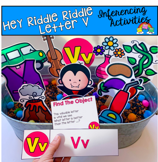 \"Hey Riddle Riddle\" Letter V Activities For The Sensory Bin