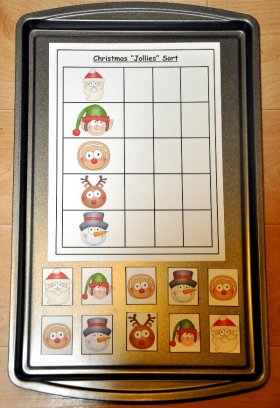 Merry Christmas Jollies Sort Cookie Sheet Activity