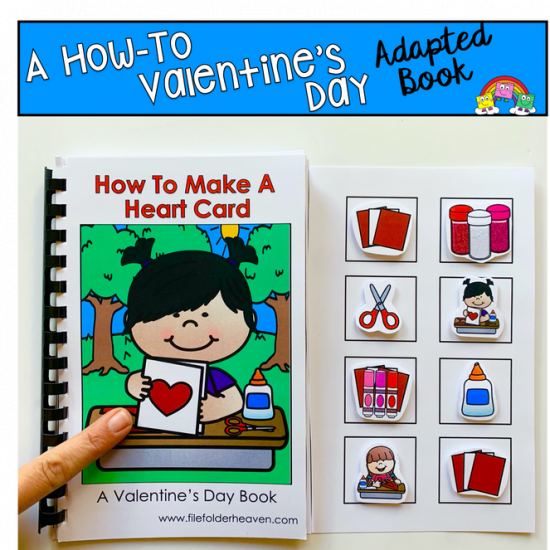 Valentine\'s Day Adapted Book: \"How To Make A Heart Card\"