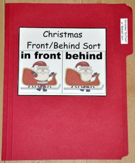 Christmas: In Front/Behind Sort File Folder Game