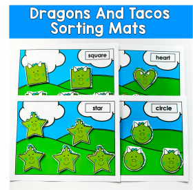 Dragons And Tacos Shapes Sorting Mats