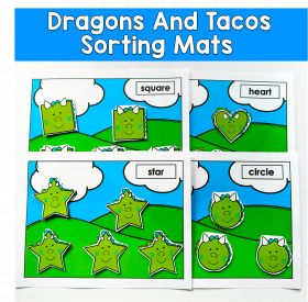 Dragons And Tacos Shapes Sorting Mats