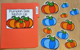 Pumpkins Size Match Up File Folder Game