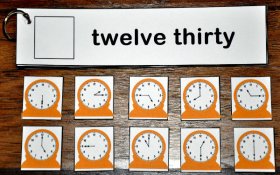 Desk Clock Time Words Flip Strips