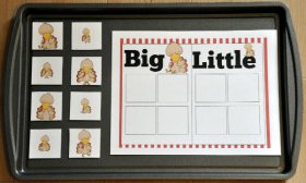 Big and Little Turkey Sort Cookie Sheet Activity