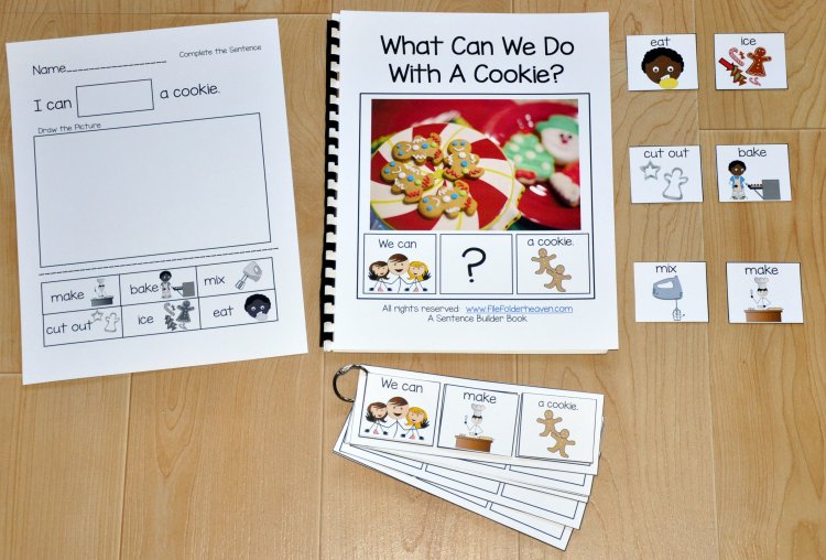 Sentence Builder Adapted Book--\"What Can We Do With A Cookie?\"