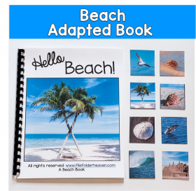 Beach Adapted Book With Real Photos, Core Word HELLO