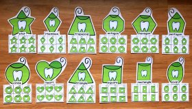 Dental Floss Shapes Sorting Mats (For Dental Health Month)
