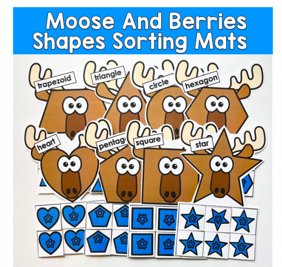 Moose And Berries Shape Sorting Activities