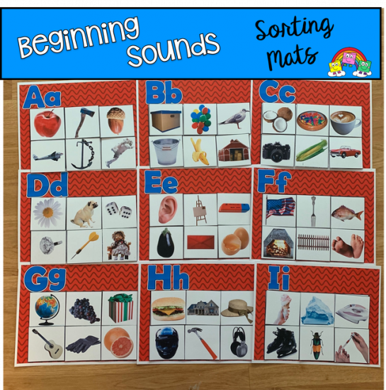 Beginning Sounds Sorting Mats