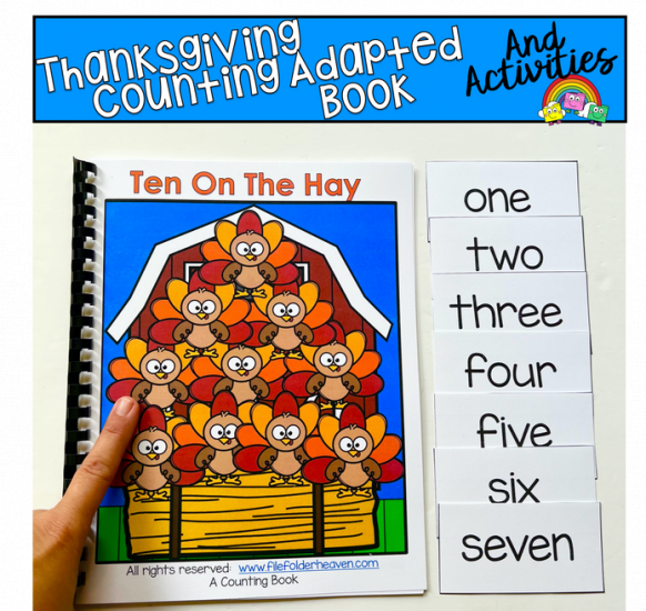 Thanksgiving Adapted Book And Activities: \"Ten On The Hay\"