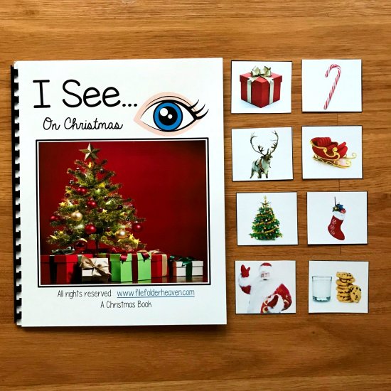 \"I See\" On Christmas Adapted Book (w/Real Photos)