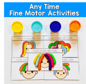 Silly Hair Play Dough Mats, Fine Motor Activities For Preschool