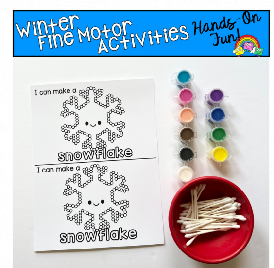 Winter Fine Motor Q-Tip Painting
