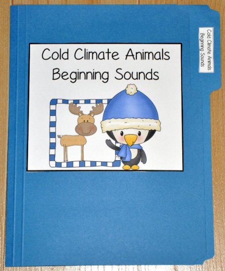 Cold Climate Animals Beginning Sounds File Folder Game