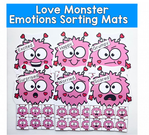 Love Monster Emotions Sorting Mats