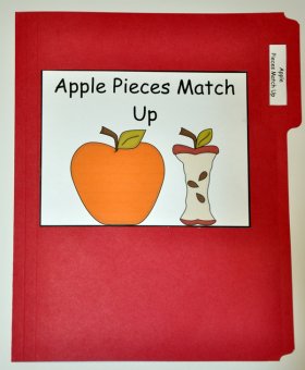 Apple Pieces Match Up File Folder Game