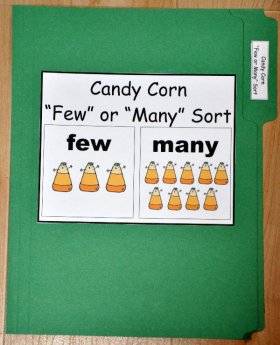 Candy Corn Few or Many Sort File Folder Game