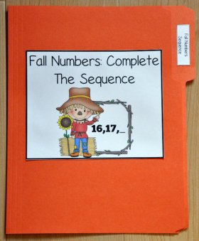 Fall Scarecrow: Complete the Number Sequence File Folder Game