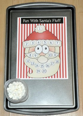 Counting Santa's Fluff Cookie Sheet Activity
