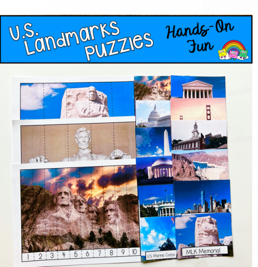 U.S. Landmarks Puzzles (W/Real Photos)