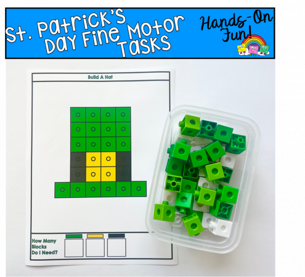 St. Patrick\'s Day Snap Cubes Activities