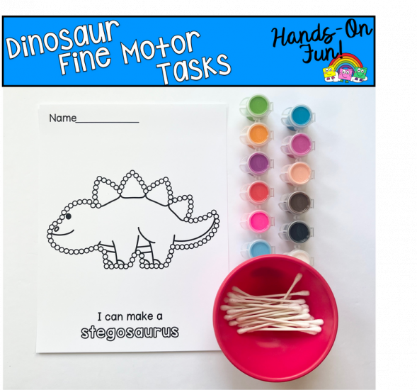 Dinosaur Fine Motor Q-Tip Activities