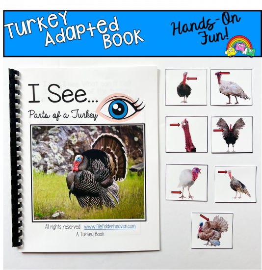 \"I See\" Parts of a Turkey Adapted Book (w/Real Photos)