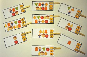 Counting Thanksgiving Clothespin Task