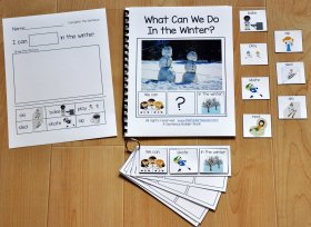 Sentence Builder Adapted Book--"What Can We Do In the Winter?"