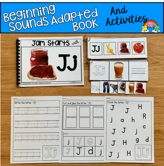 \"Jam Starts With J\" Beginning Sounds Adapted Book And Activities