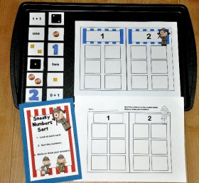 "Sneaky Numbers" 1 and 2 Cookie Sheet Activity