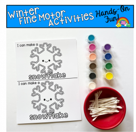 Winter Fine Motor Q-Tip Painting