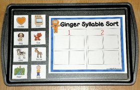 The Gingerbread Man Story Syllable Sort Cookie Sheet Activity