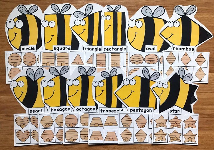 Bees Shapes Sorting Activities