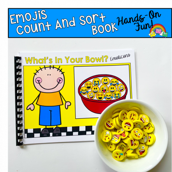 Emojis Mini-Erasers Count And Sort Activity Book