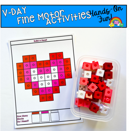 Valentine\'s Day Snap Cube Activities