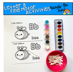 Letter B Fine Motor Q-Tip Painting