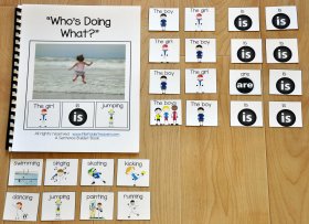 Sentence Builder Adapted Book--"Who's Doing What?"