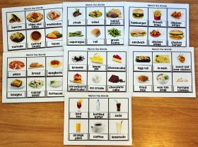 Functional Sight Words Matching Mats 2: Restaurant Words