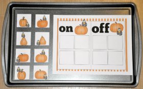 Pumpkins: On/Off Sort Cookie Sheet Activity