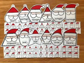 Santa Shapes Sorting Mats