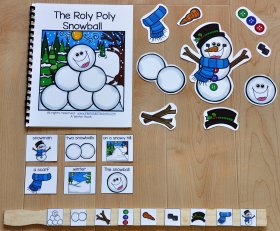 "The Roly-Poly Snowball" Adapted Book (w/Wh-Questions)